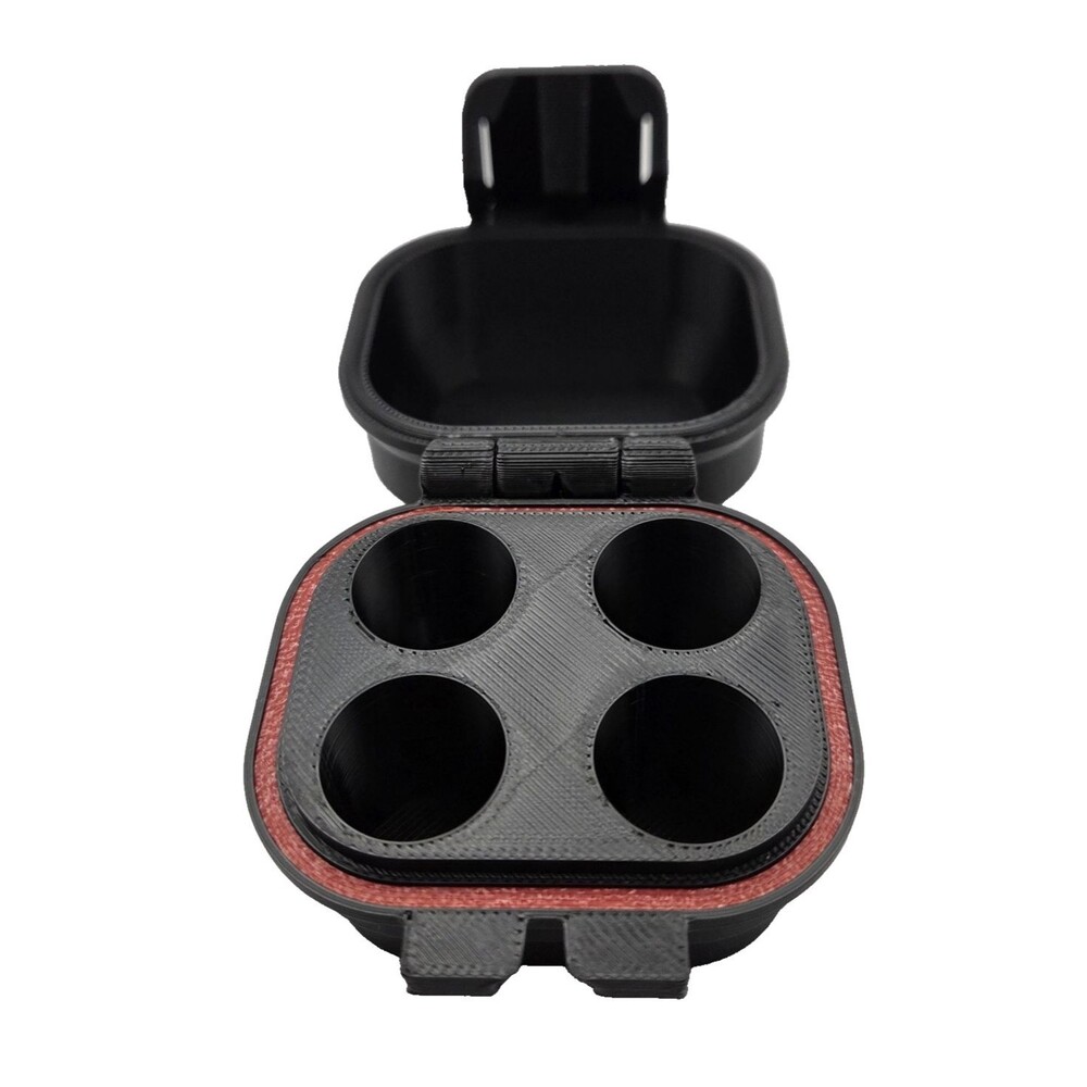 3D Printed Red 3ML Vial Peptide Storage Container 4 Pack Latches Closed